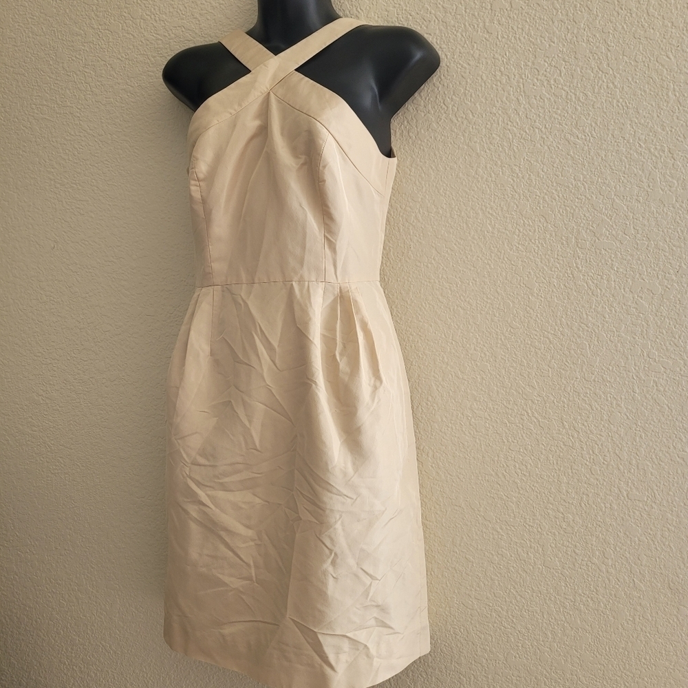J Crew Lexie Faille Silk Cream Dress size 0 - Picture 3 of 8